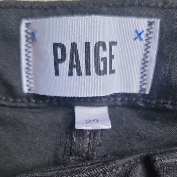 💗 PAIGE Verdugo Crop Denim Jeans Black 29 - Picture 3 of 6
